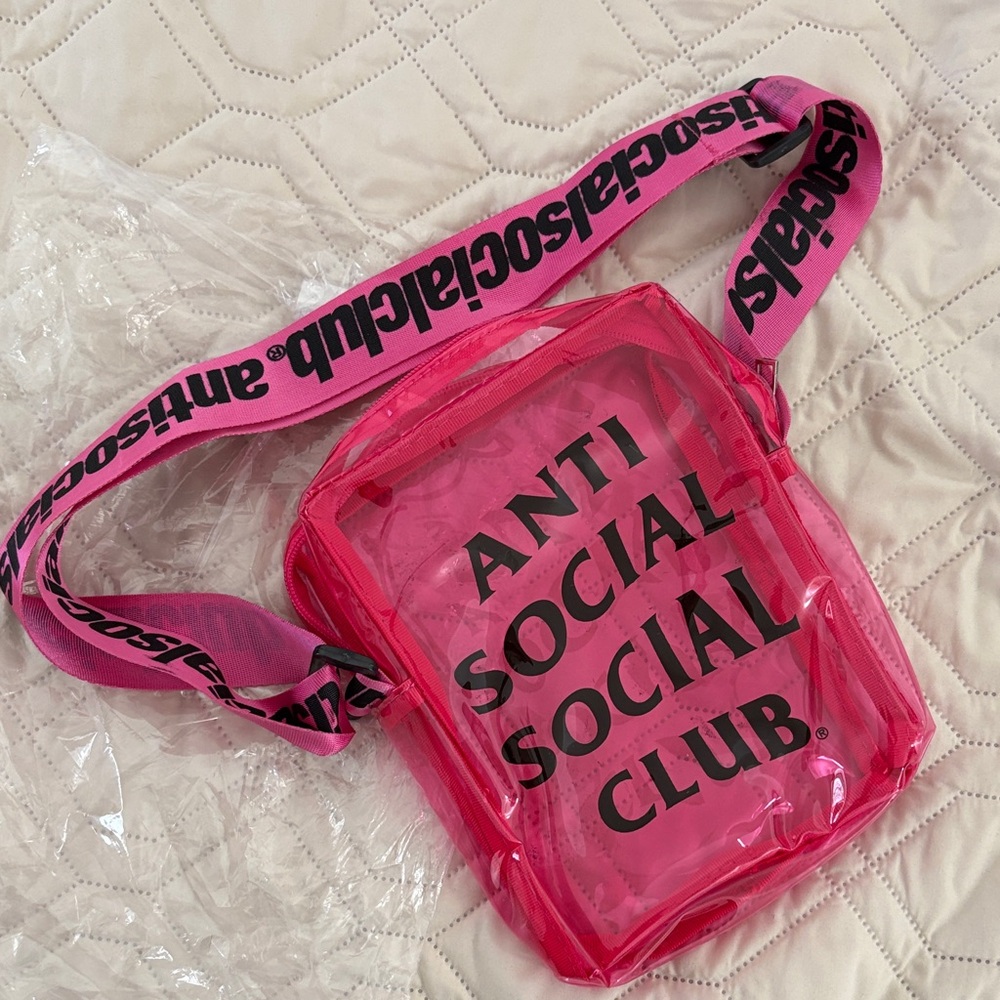 Anti Social Social Club Vibrant Pink Crossbody Bag - Picture 2 of 2